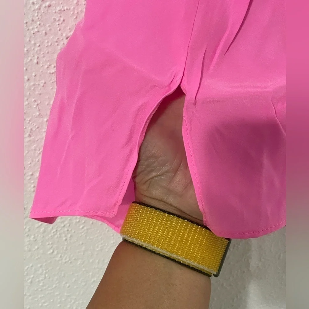 Amanda Uprichard Sleeveless Silk Top in Pink S - Picture 5 of 11